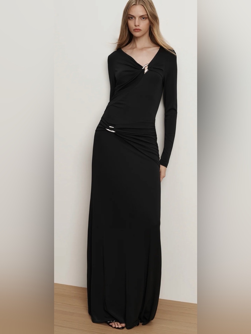 Veronica Beard Viela Long-Sleeve Jersey Maxi Dress